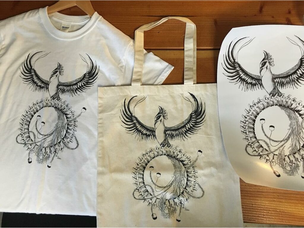 Silkscreen art printing on various cloths.